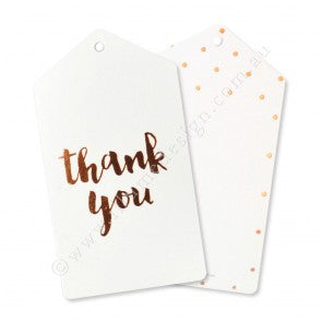 Rose Gold Thank You Tags - Pack of 12