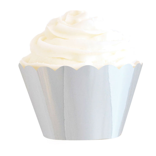 Silver Foil Cupcake Wrappers - Pack of 12