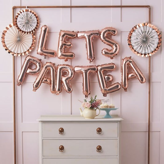 Rose Gold 'LET'S PARTEA' Balloon Bunting