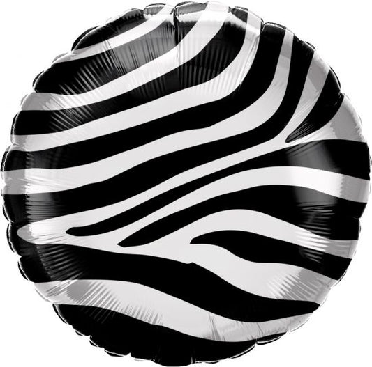 Zebra Stripes Round Foil Balloon
